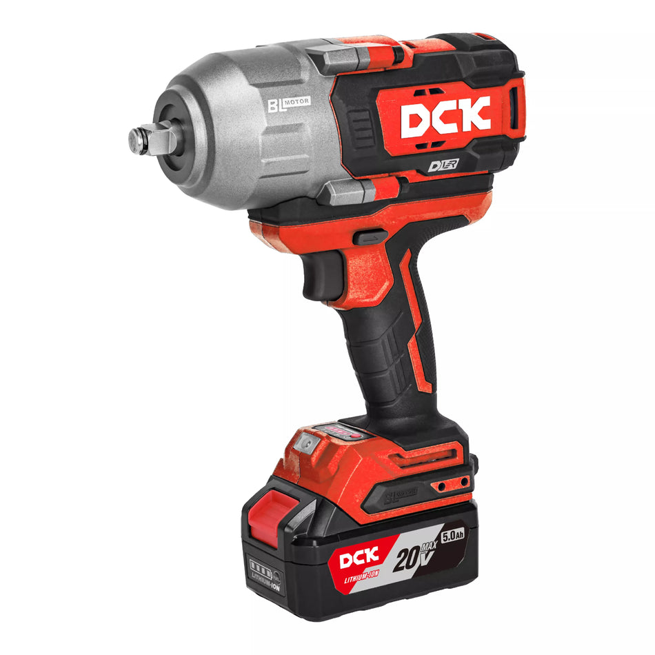 Akumuliatorinis bešepetėlinis smūginis veržliasukis 1218Nm. 1/2, 20V, KDPB1218FK, DCK (2x5,0Ah akumuliatorius, įkroviklis)