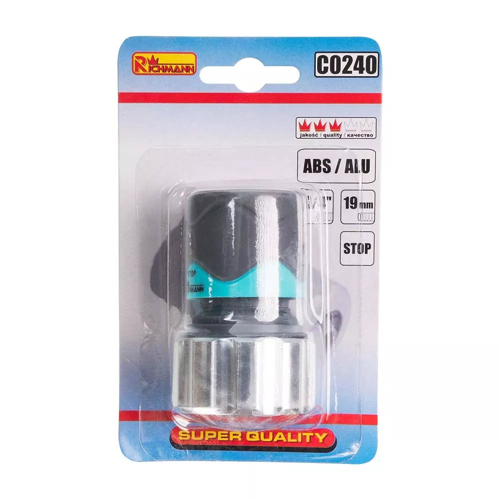 Žarnos jungtis ABS/ALU 3/4" Stop-system
