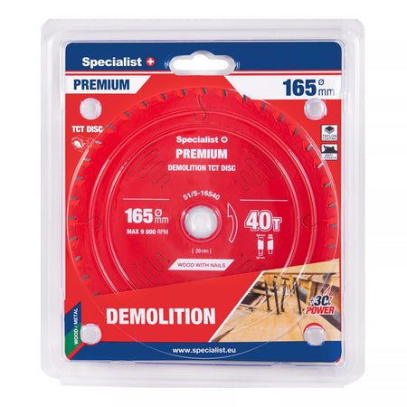 Pjovimo diskas 165x40Tx20mm, Demolition PREMIUM, SPECIALIST+