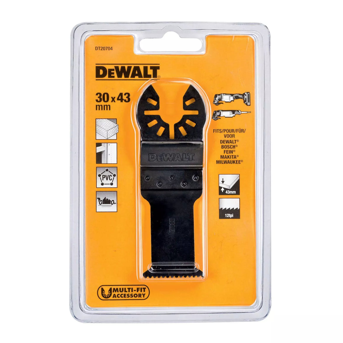 Daugiafunkcinė įrankio geležtė 31mm x 43mm, DeWALT