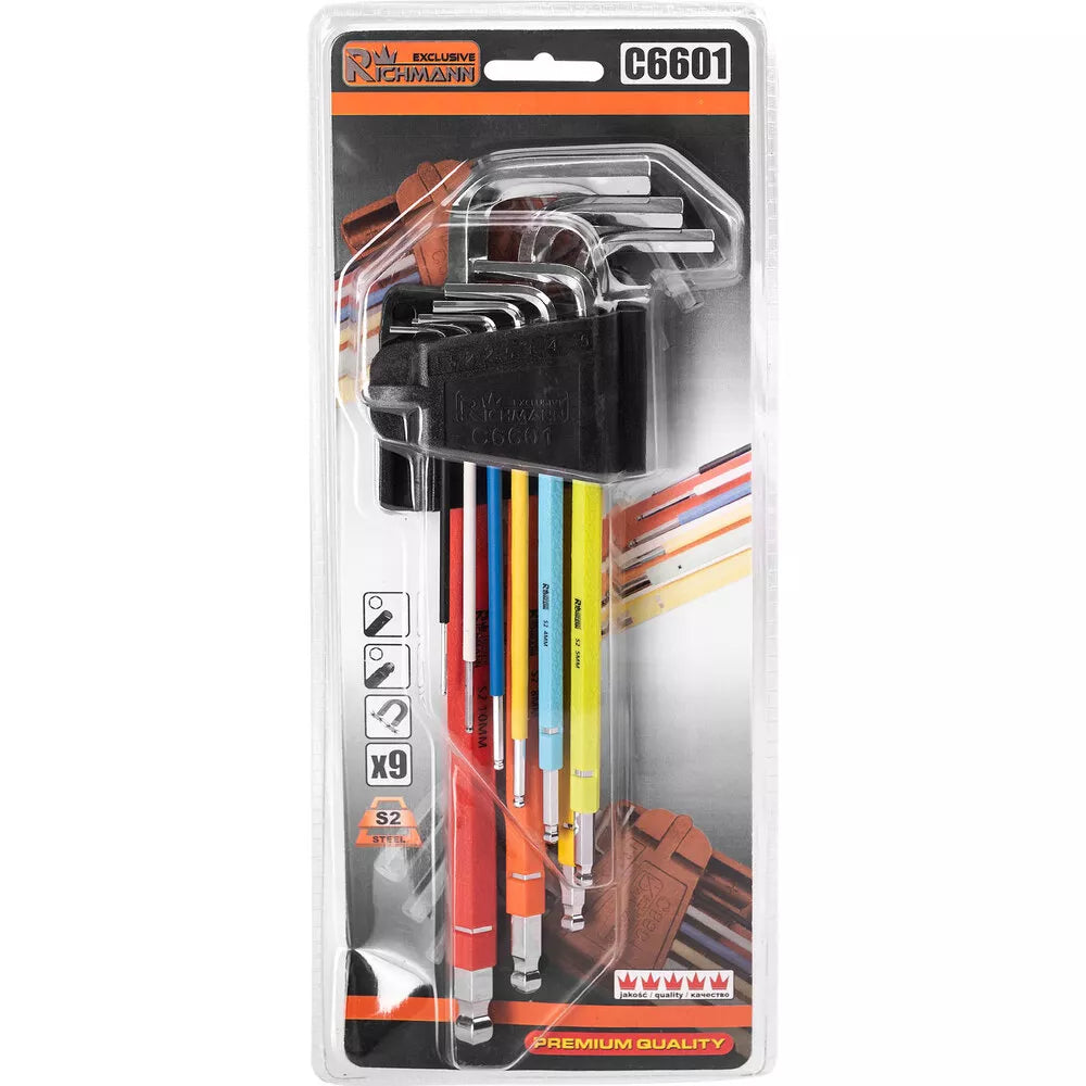 Šešiakampiai raktai "Richmann" HEX 1,5 - 10 mm, 9 vnt.
