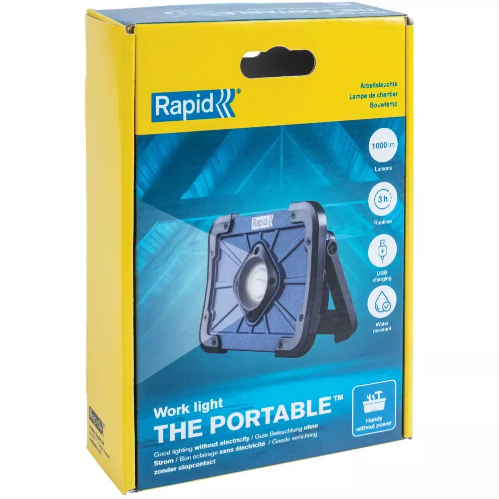 Šviestuvas su integruota ličio jonų baterija THE PORTABLE, 1000 Lm., RAPID