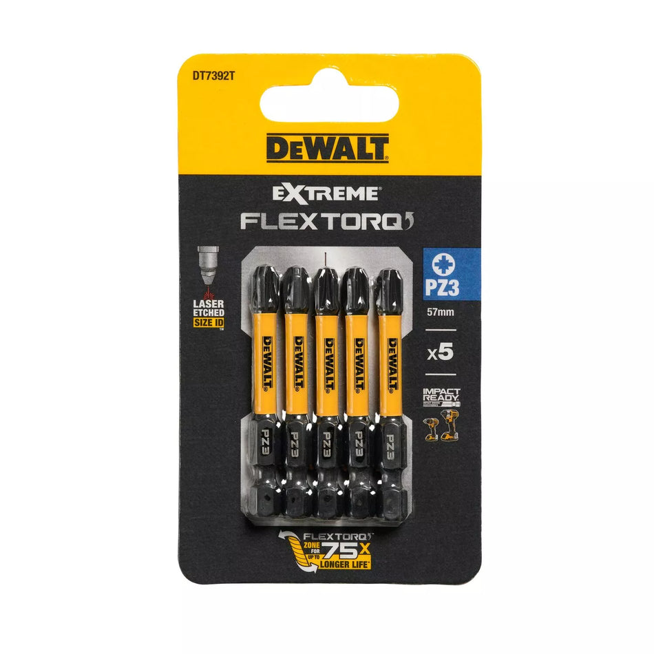 Sukimo antgaliukai FLEXTORQ PZ3, 57 mm, DeWALT, 5 vnt.