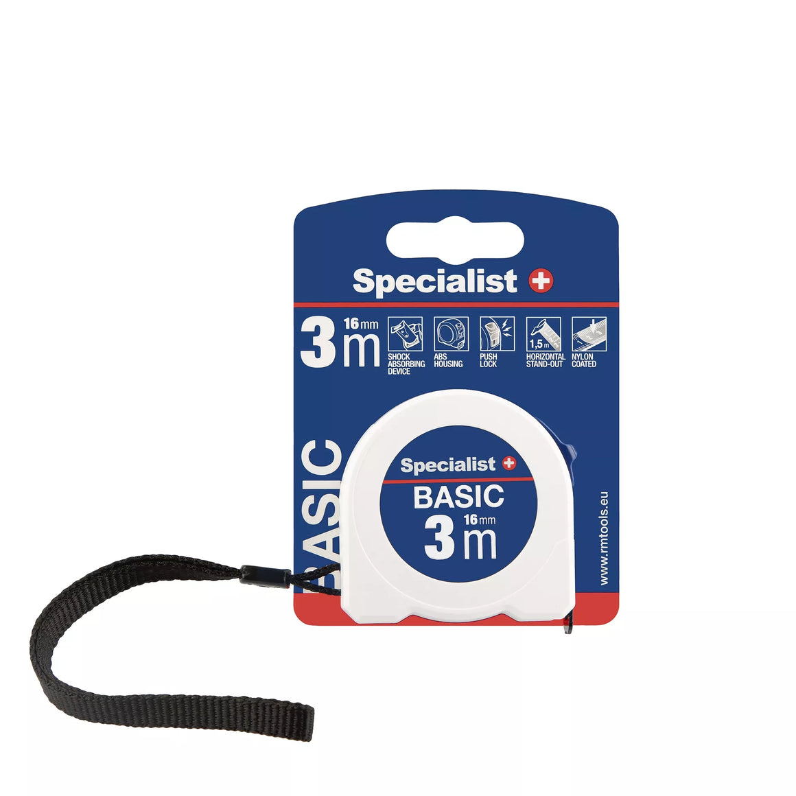 SPECIALIST+ ruletė BASIC 3 m, 16 mm