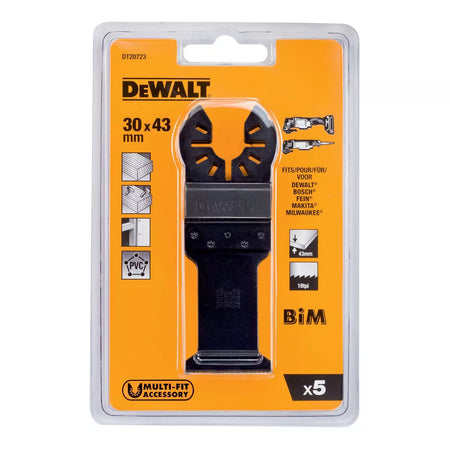 Daugiafunkcinio įrankio geležtės 31 mm x 43 mm, DeWALT, 5 vnt.
