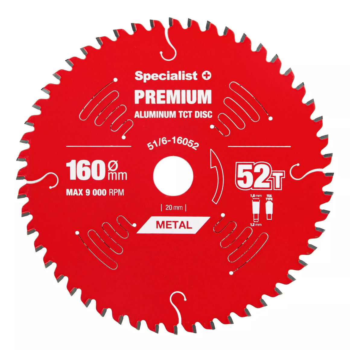 Pjovimo diskas 160x52Tx20mm, Aluminium PREMIUM, SPECIALIST+
