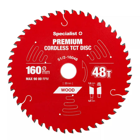 Pjovimo diskas 160x48Tx20mm, Cordless PREMIUM, SPECIALIST+