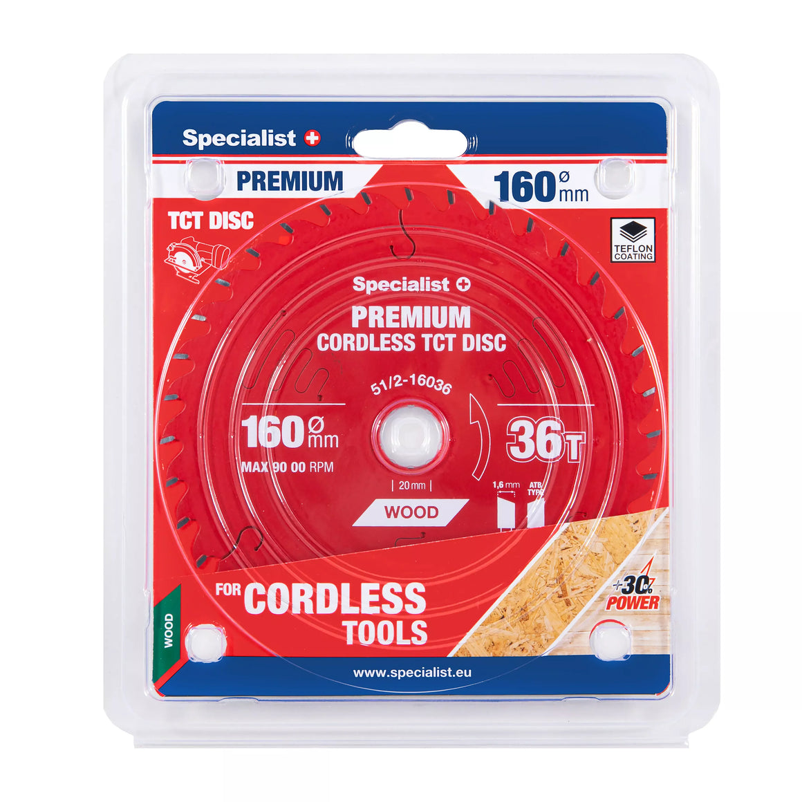 Pjovimo diskas 160x36Tx20mm, Cordless PREMIUM, SPECIALIST+
