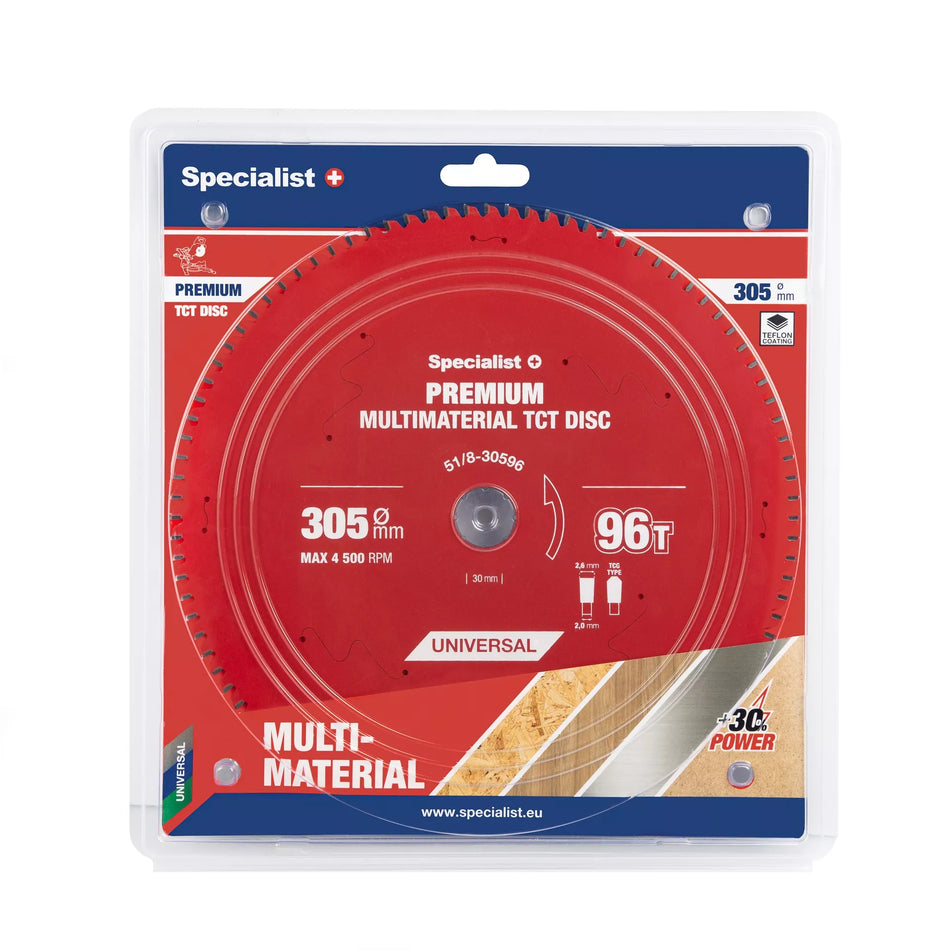 Pjovimo diskas 305x96Tx30mm, Multimaterial PREMIUM, SPECIALIST+