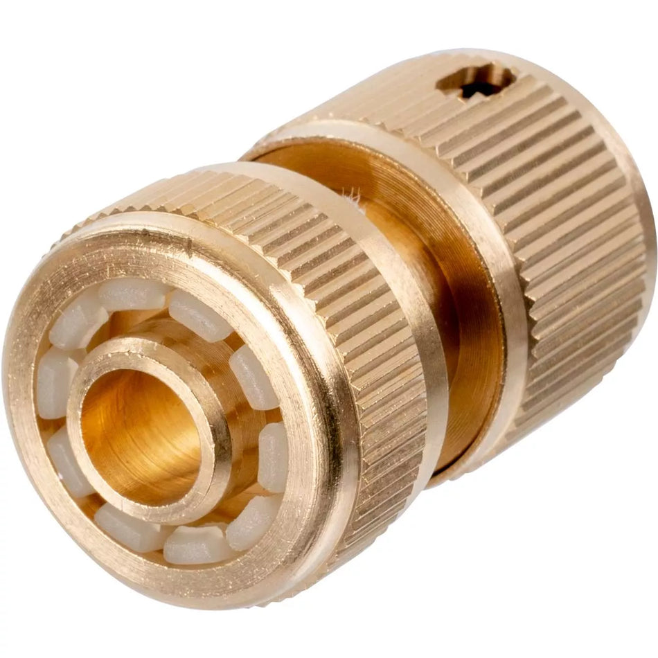 Žalvarinė jungtis su STOP mech. 1/2"
