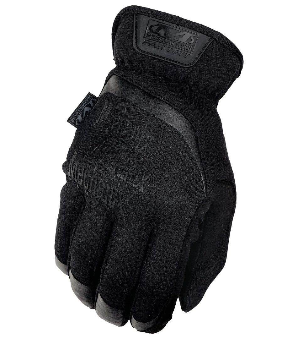 Pirštinės Mechanix FastFit® juodos, L dydis. Rauktas rankogalis, 0.6 mm dirbtinė oda, TrekDry®, touchscreen technologija