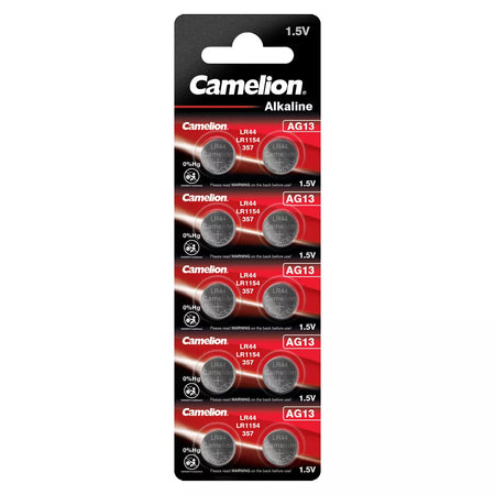 Elementas be gyvsidabrio, AG13/LR44/357, B10, 1,5V, CAMELION, 10 vnt.