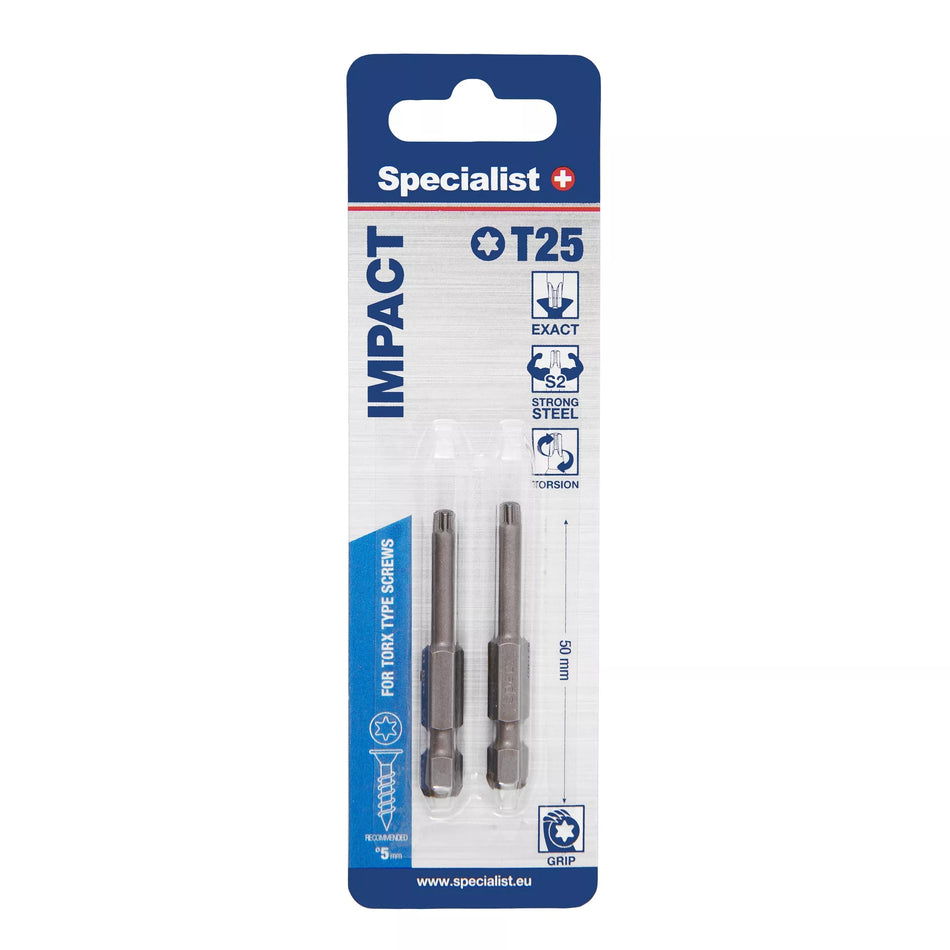 SPECIALIST+ antgalis TORX GRIP T25, 50mm, 2 vnt.