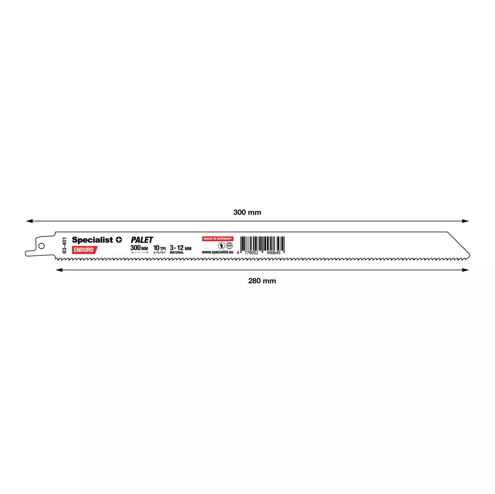 SPECIALIST+ pjūklelis paletėms, 300 mm, 10TPI