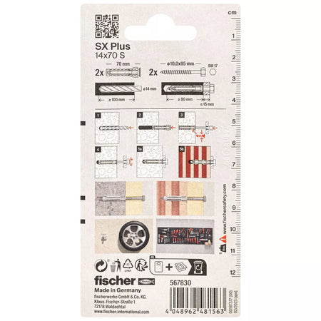 FISCHER kaiščiai su varžtais SX Plus S, 14x70 mm, 2 vnt.