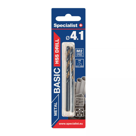 SPECIALIST+ metalo grąžtas BASIC, 4.1mm, 2 vnt.