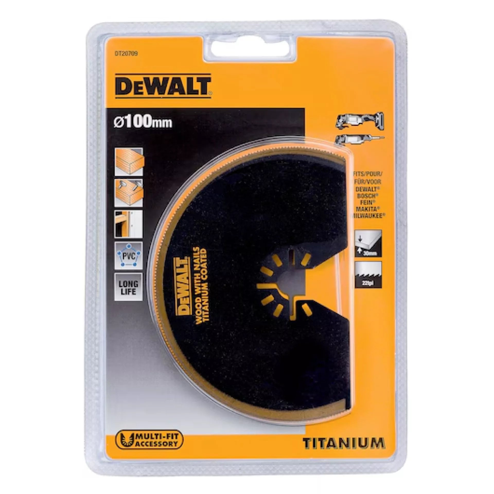 Daugiafunkcinio įrankio pusapvalė geležtė 102 mm, DeWALT