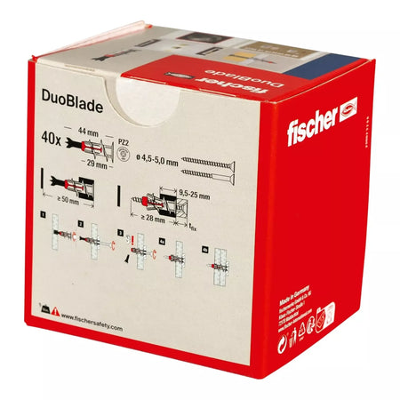 Kaiščiai gipso kartonui DUOBLADE, FISCHER 40 vnt.