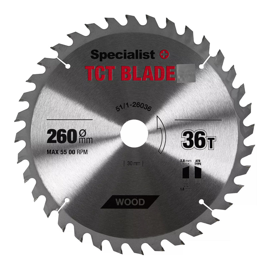 SPECIALIST+ pjovimo diskas, 260x36Tx30 mm