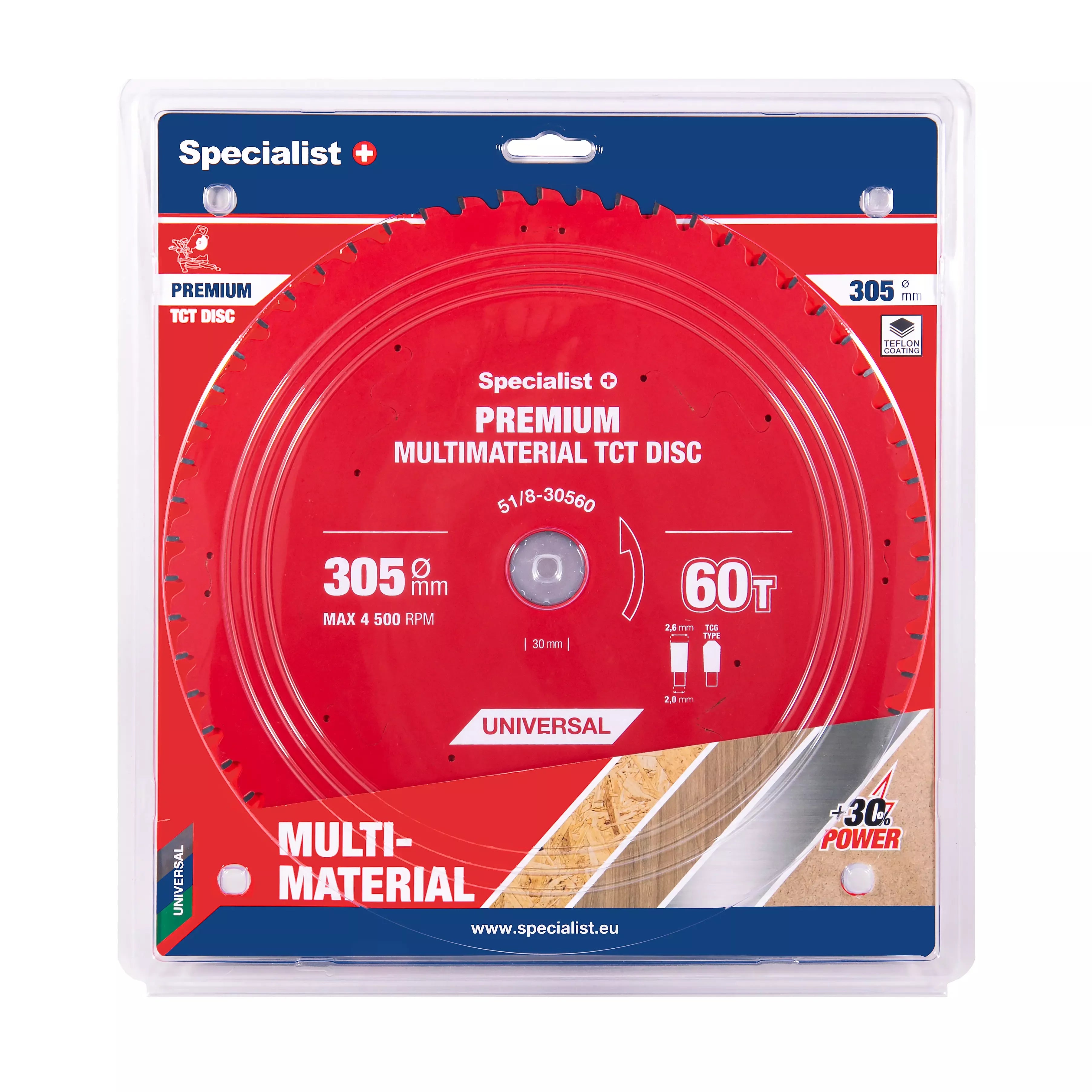 Pjovimo diskas 305x60Tx30mm, Multimaterial PREMIUM, SPECIALIST+