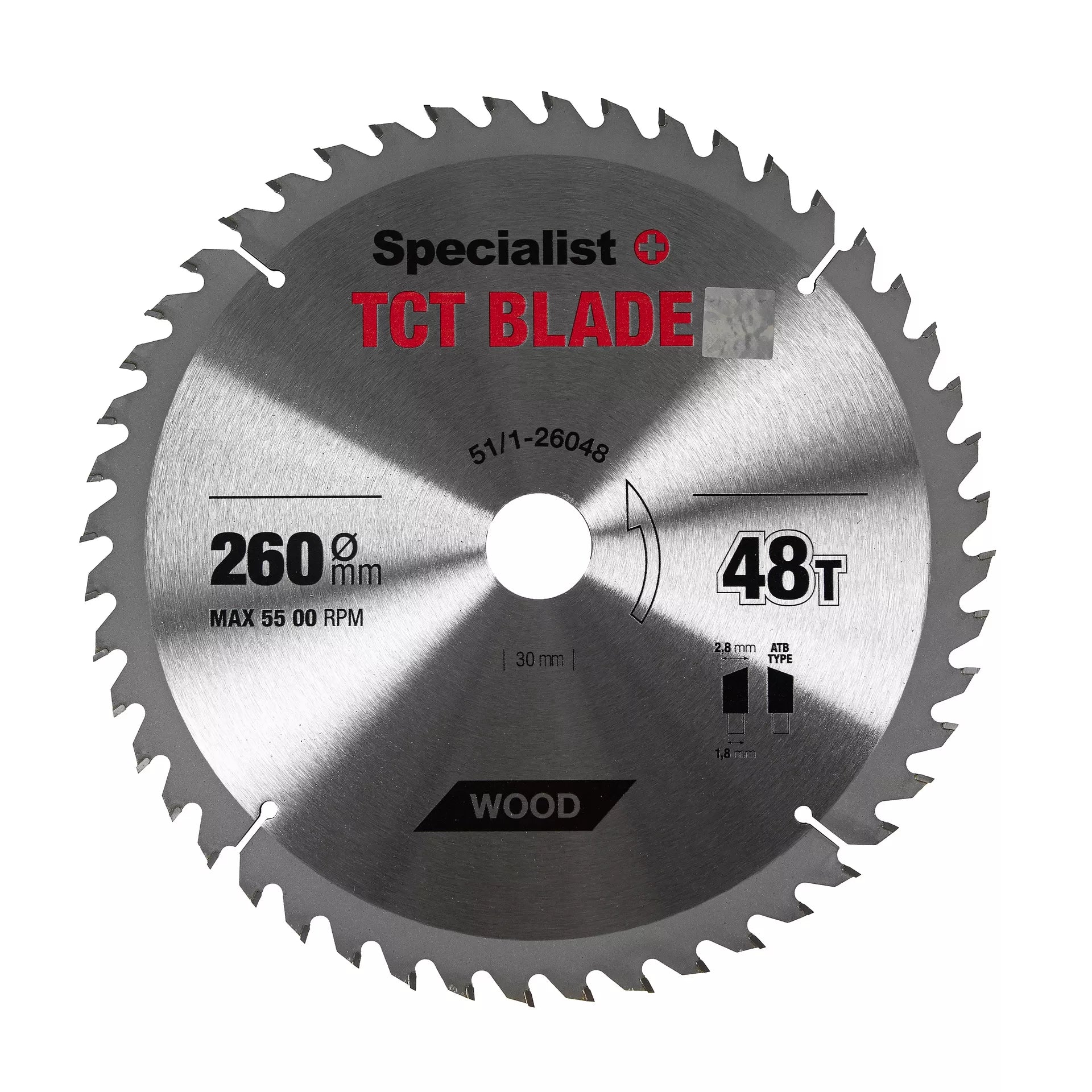 SPECIALIST+ pjovimo diskas, 260x48Tx30 mm