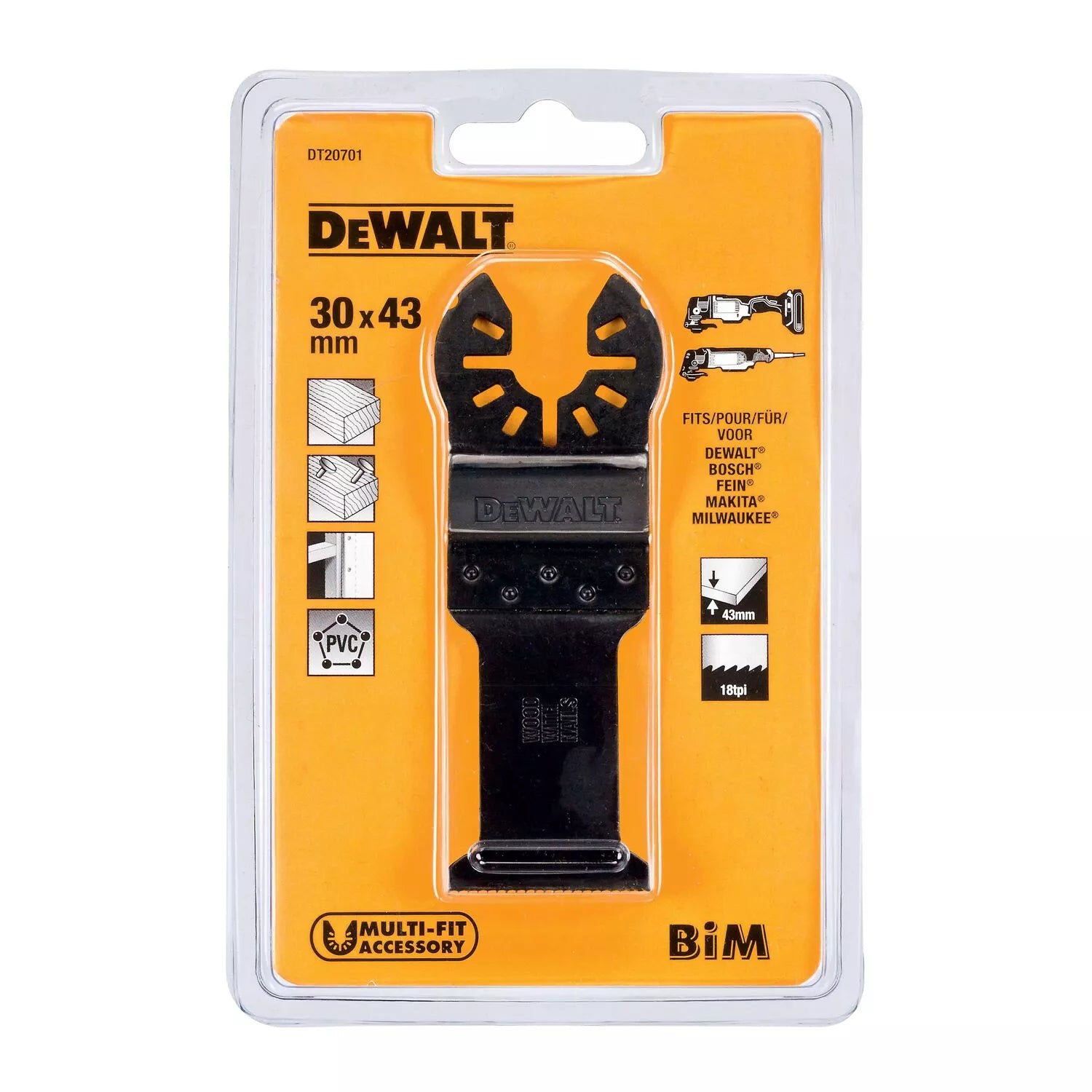 Daugiafunkcinio įrankio gelęžtė 31mm x 43mm, DeWALT