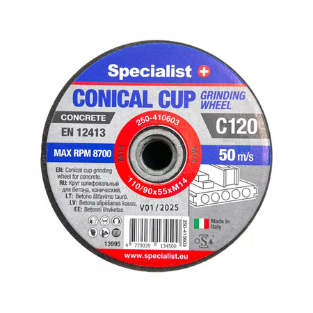 SPECIALIST+ betono šlif. taurė C120, 110/90x55xM14 mm