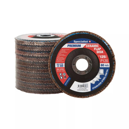 Lapelinis šlifavimo diskas 125 mm, P120, Ceramic PREMIUM, SPECIALIST+
