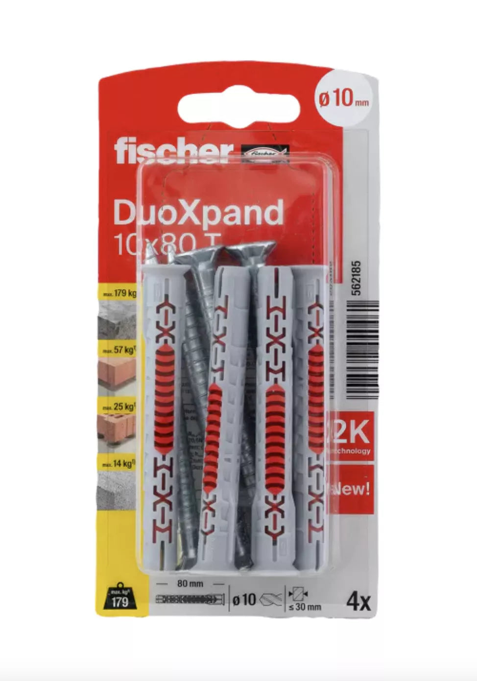 DuoXpand kaištis su varžtu 10x80 T, 4 vnt.
