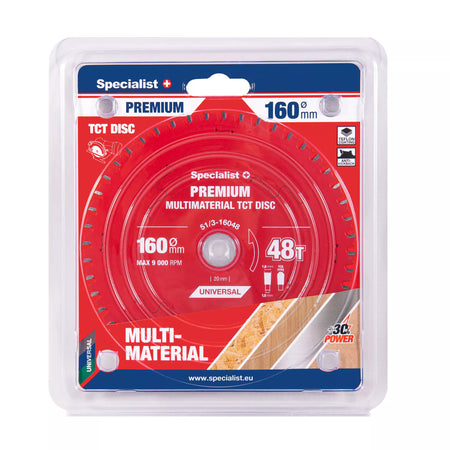 Pjovimo diskas 160x48Tx20mm, Multimaterial PREMIUM, SPECIALIST+