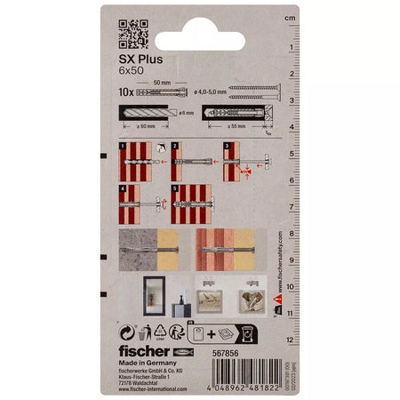 FISCHER kaiščiai SX Plus, 6x50 mm, 10 vnt.