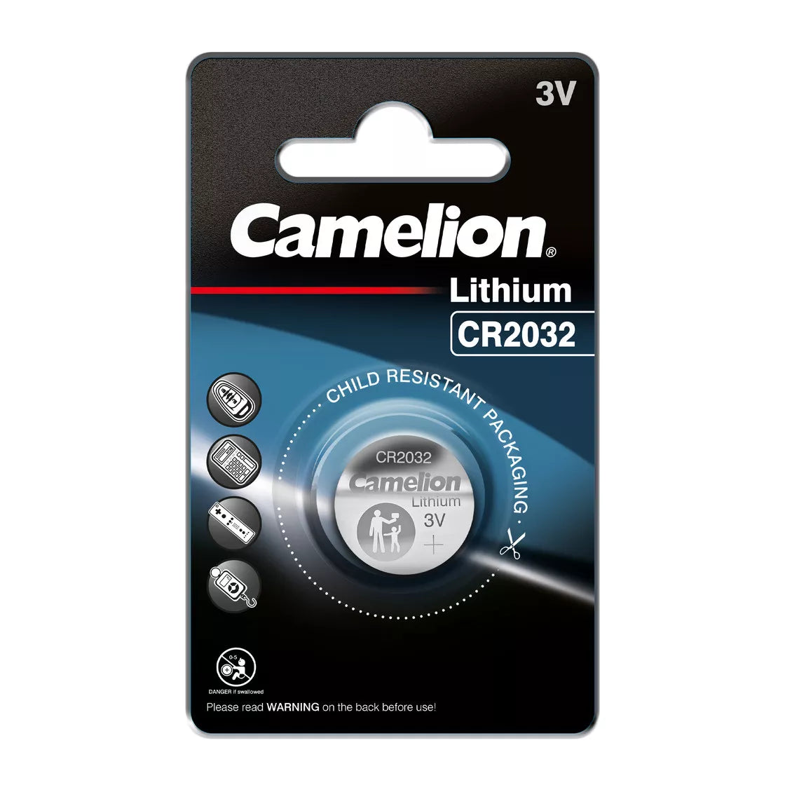 Mikro ličio elementas CR2032, 3V, CAMELION, 1 vnt.