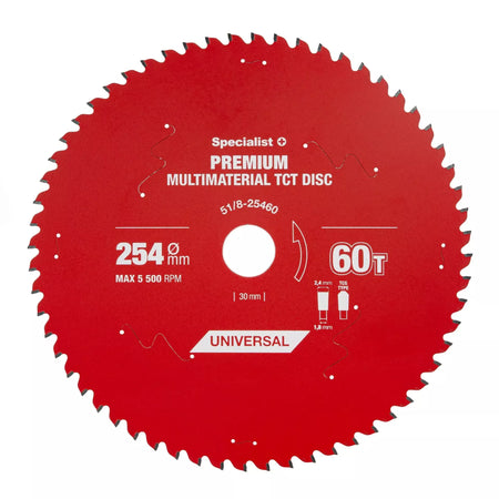 Pjovimo diskas 254x60Tx30mm, Multimaterial PREMIUM, SPECIALIST+