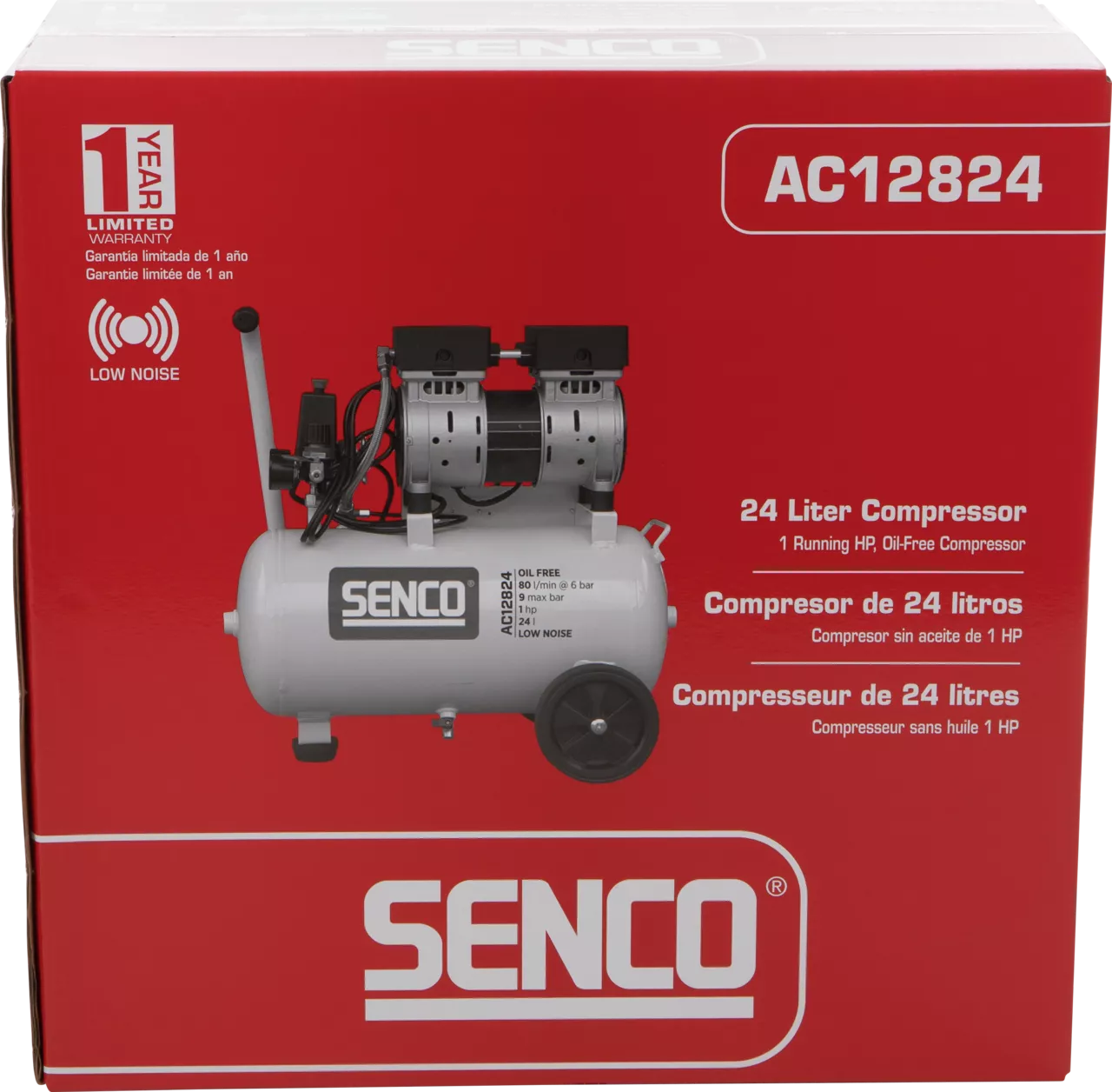 Tylus oro kompresorius 24 l, AC12824, SENCO
