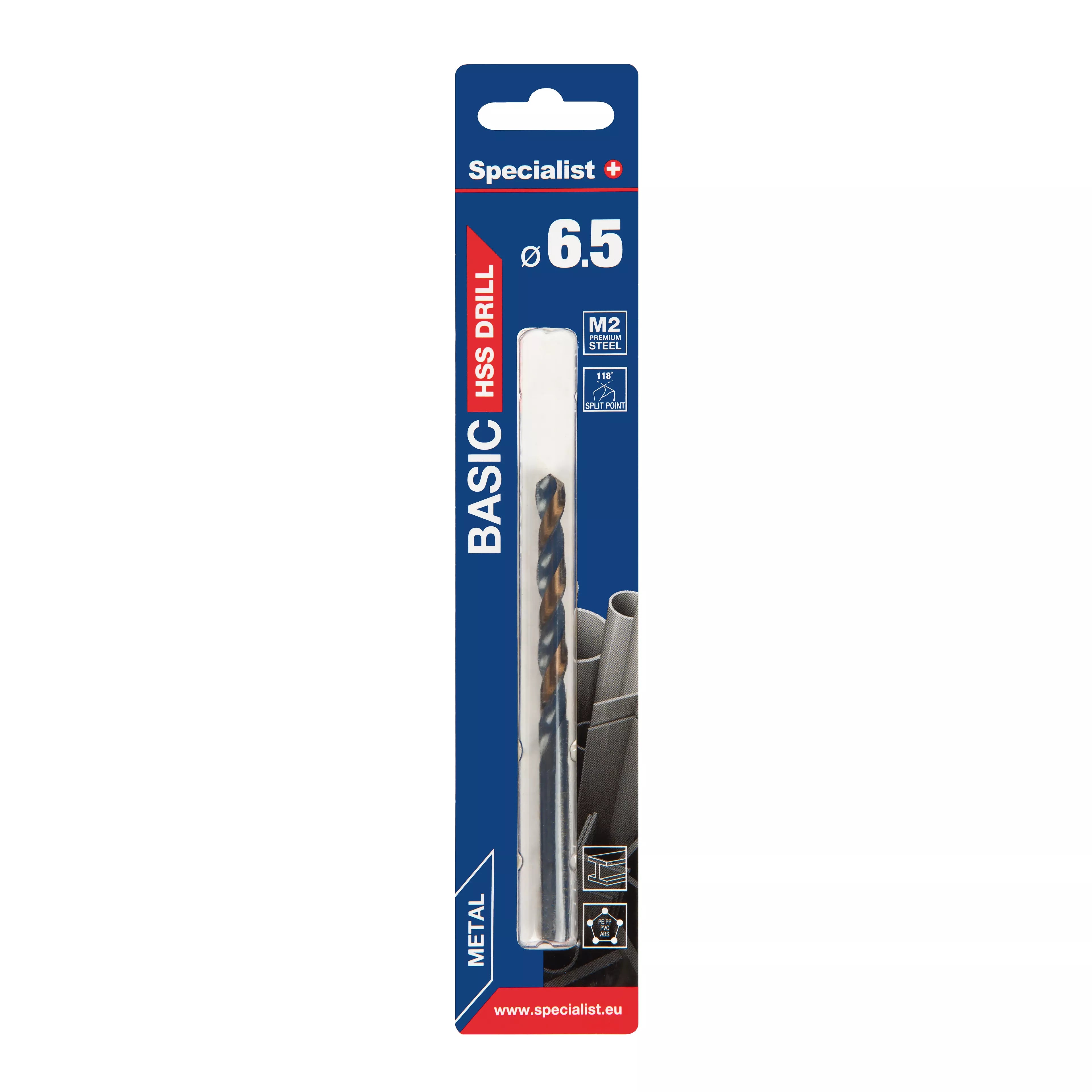 SPECIALIST+ metalo grąžtas BASIC, 6.5 mm