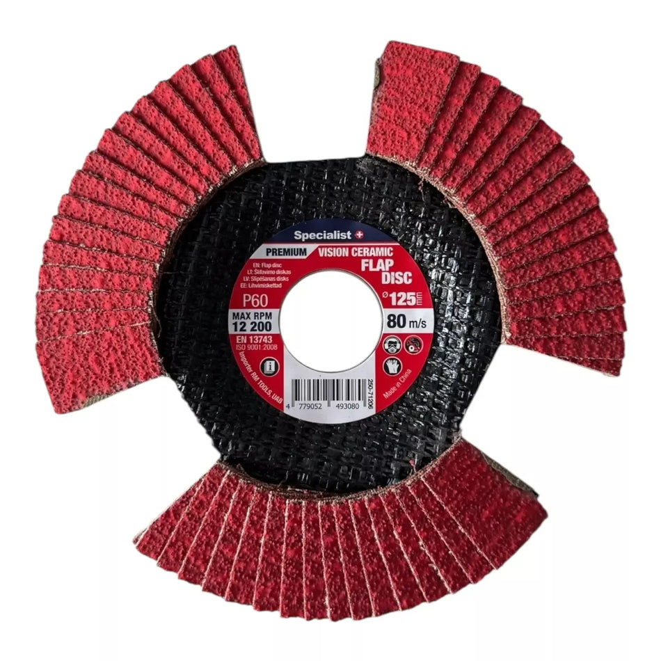 Lapelinis šlifavimo diskas 125 mm, P60, Vision Ceramic PREMIUM, SPECIALIST+