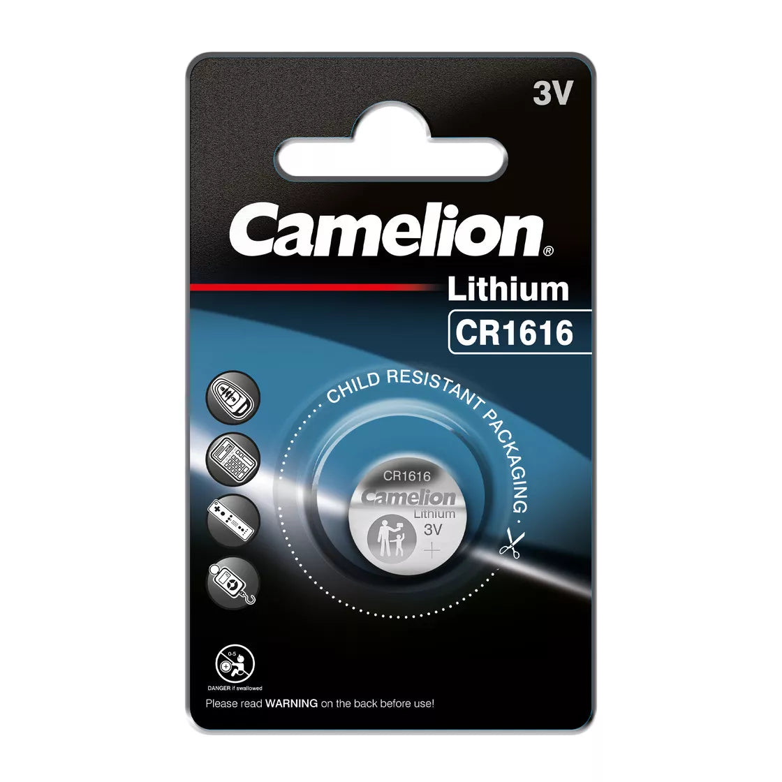 Mikro ličio elementas CR1616 3V, CAMELION, 1 vnt.