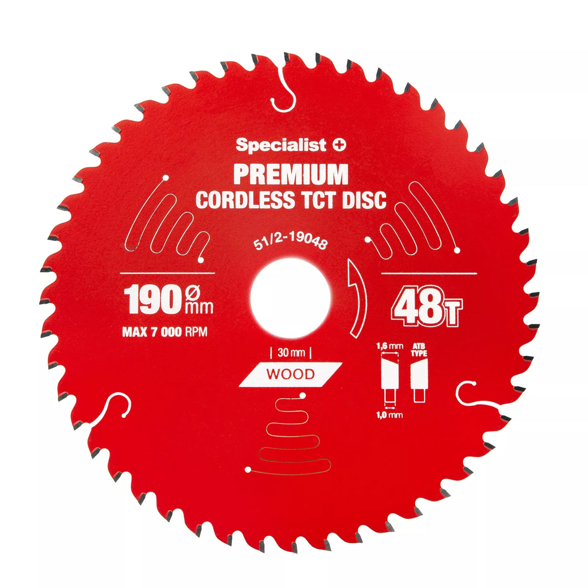 Pjovimo diskas 190x48Tx30mm, Cordless PREMIUM, SPECIALIST+
