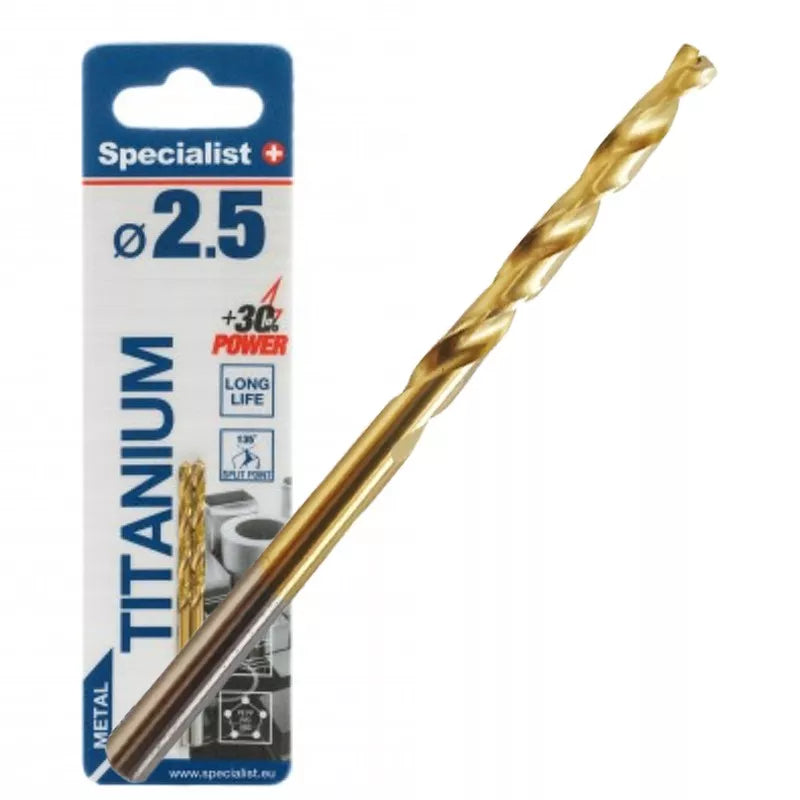 SPECIALIST+ metalo grąžtas TITAN, 2.5 mm, 2 vnt.