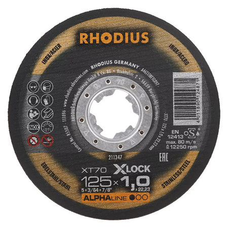 Met.pj. diskas XT70 125x1,5x22,23 X-LOCK