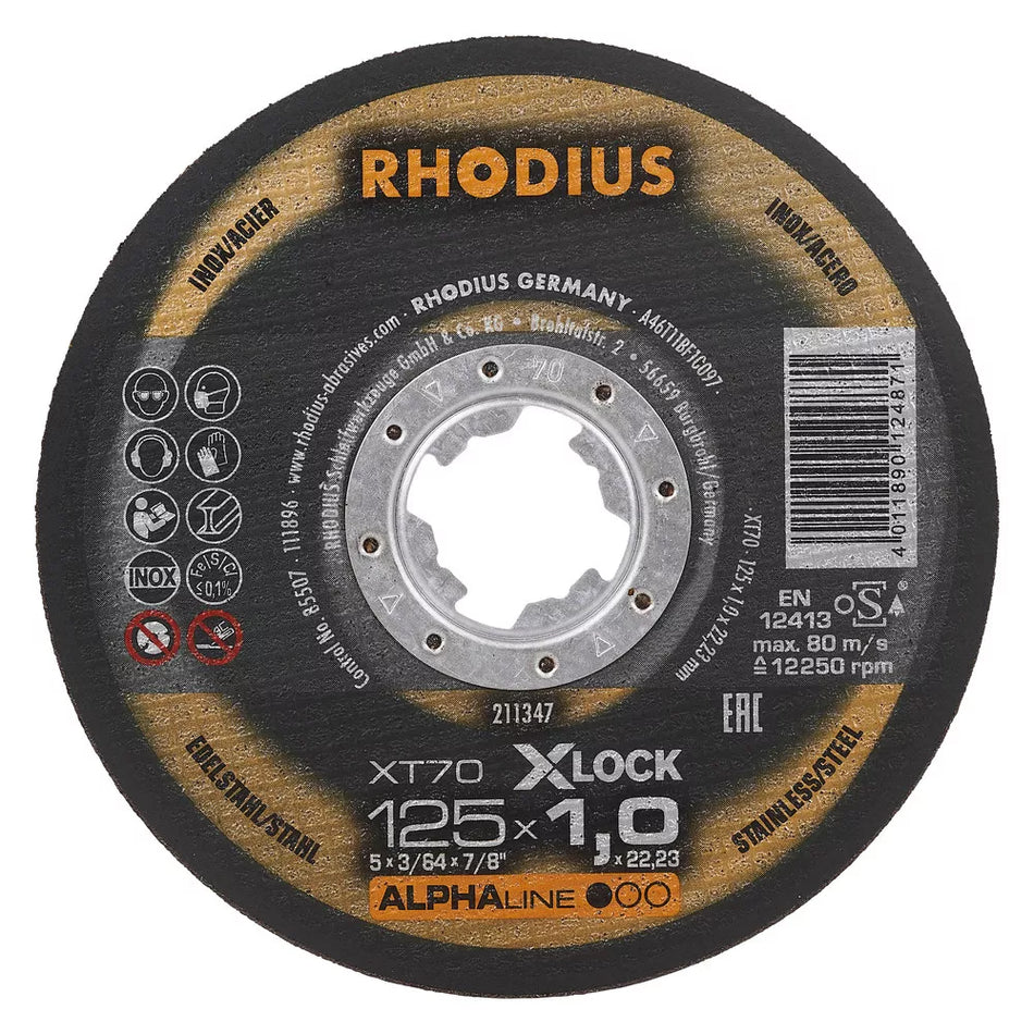 Met.pj. diskas XT70 125x1,5x22,23 X-LOCK