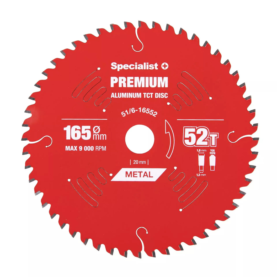 Pjovimo diskas 165x52Tx20mm, Aluminium PREMIUM, SPECIALIST+