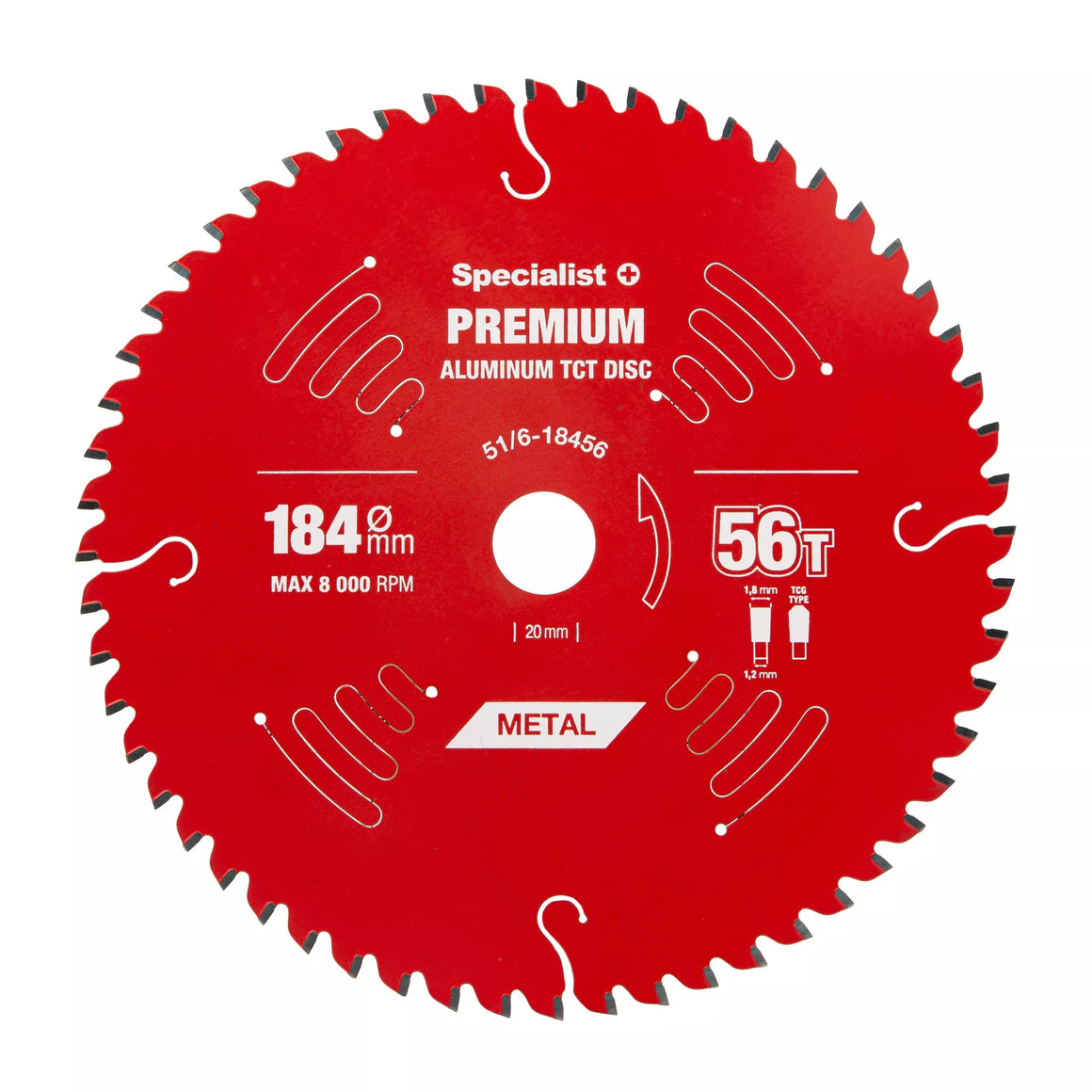 Pjovimo diskas 184x56Tx20/16mm, Aluminium PREMIUM, SPECIALIST+