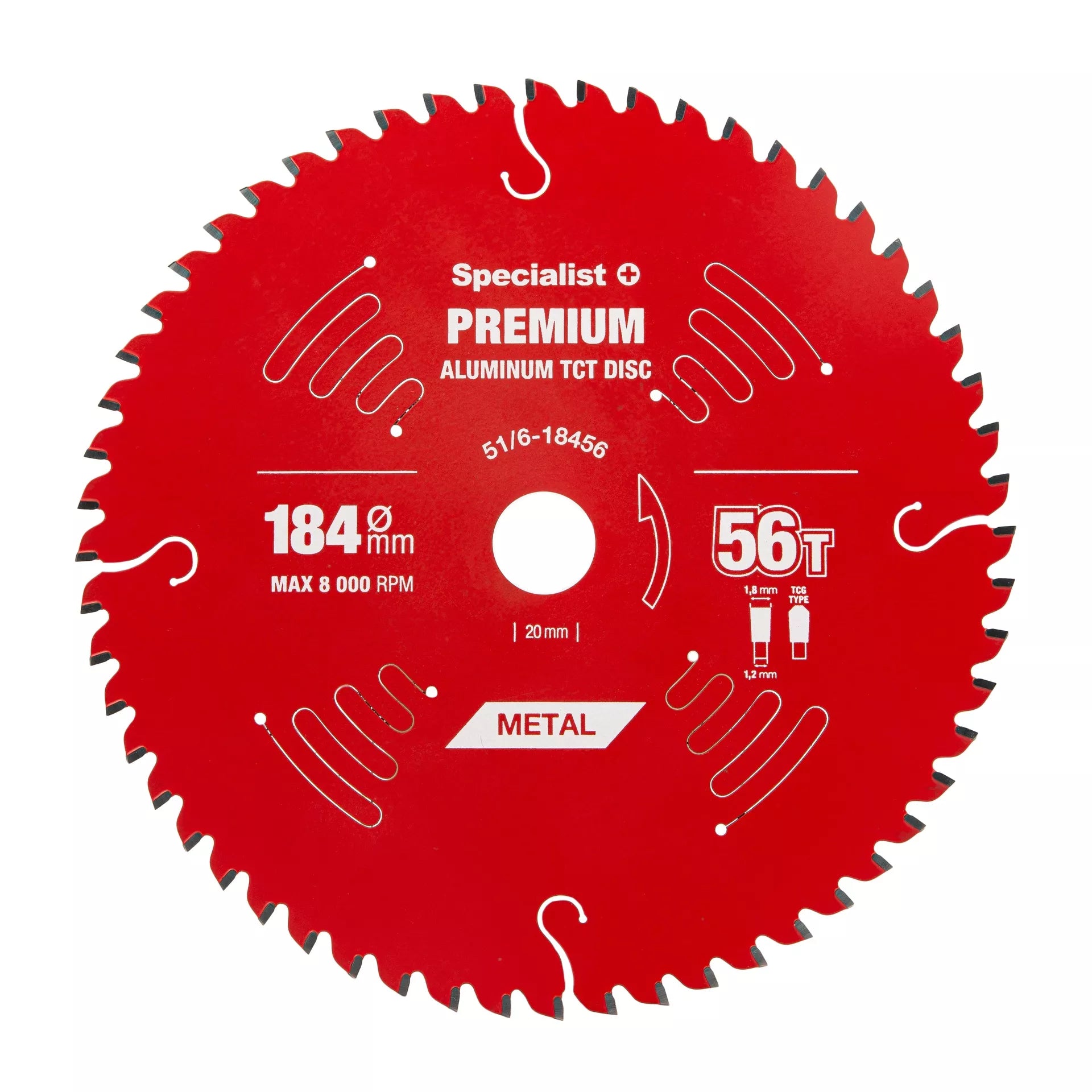Pjovimo diskas 184x56Tx20/16mm, Aluminium PREMIUM, SPECIALIST+
