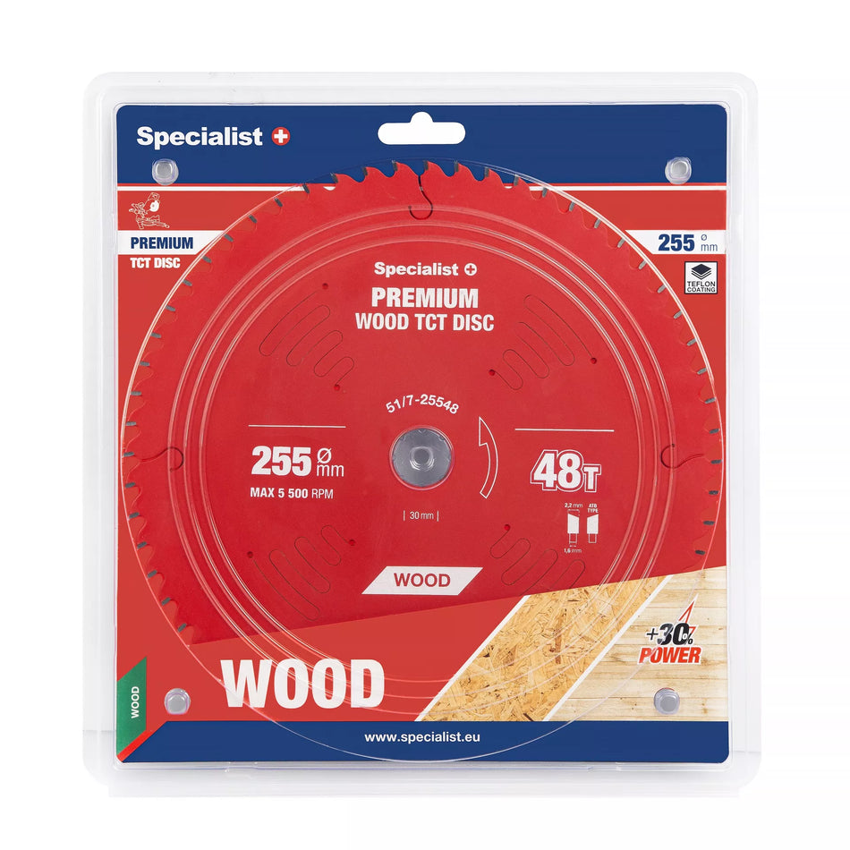 Pjovimo diskas 255x48Tx30mm, Wood PREMIUM, SPECIALIST+