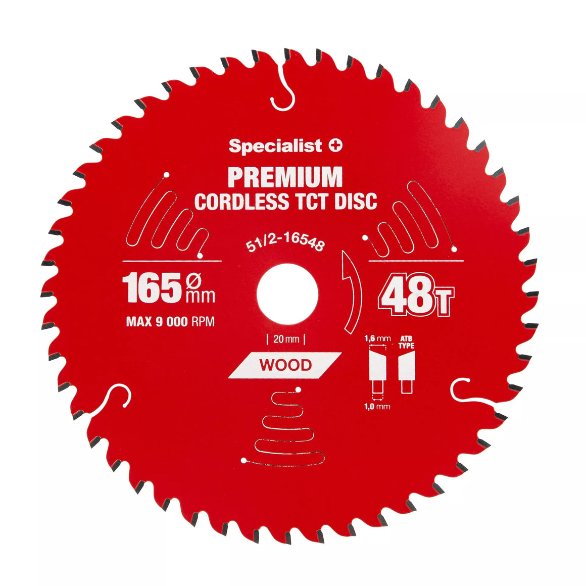 Pjovimo diskas 165x48Tx20mm, Cordless PREMIUM, SPECIALIST+