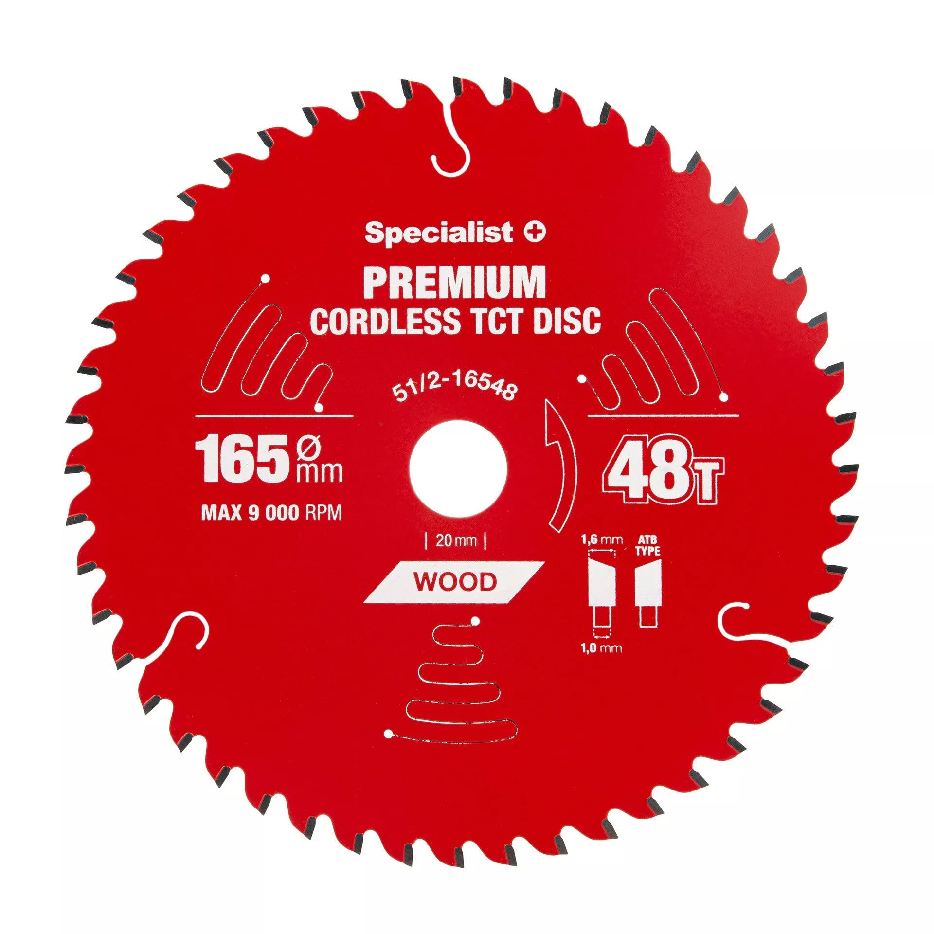 Pjovimo diskas 165x48Tx20mm, Cordless PREMIUM, SPECIALIST+