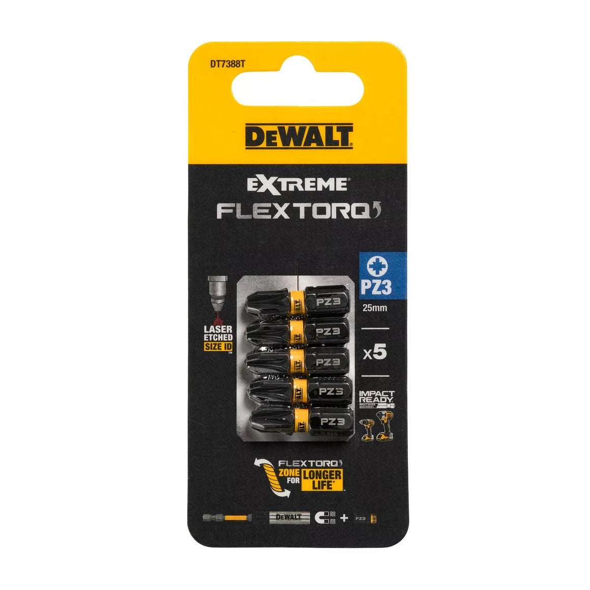 Sukimo antgaliukai FLEXTORQ PZ3, 25 mm, DeWALT, 5 vnt.