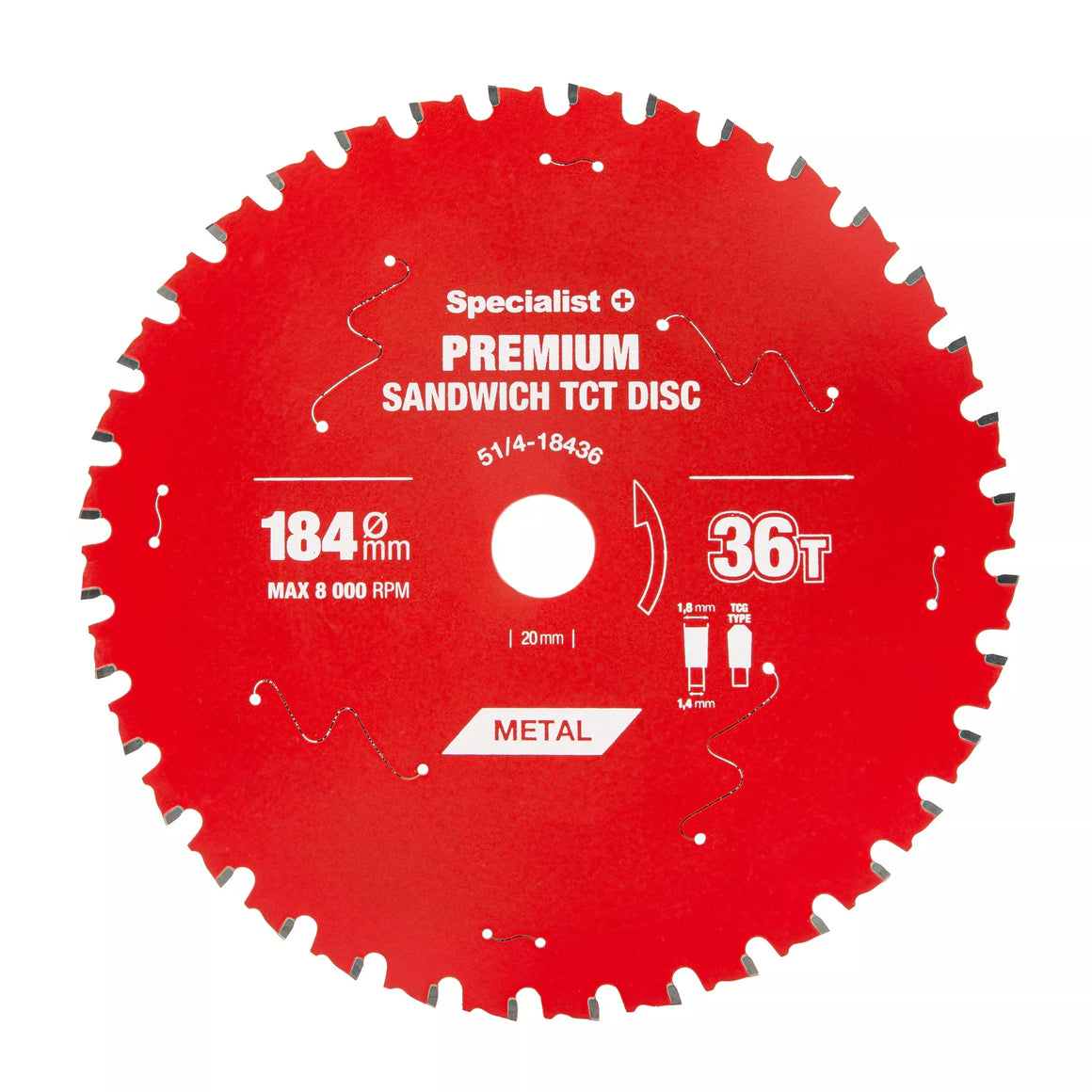 Pjovimo diskas 184x36Tx20/16mm, Sandwich PREMIUM, SPECIALIST+
