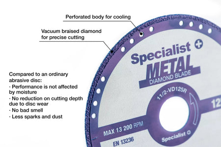 SPECIALIST+ deim. pj. diskas metalui 125x1.4x22.23 mm